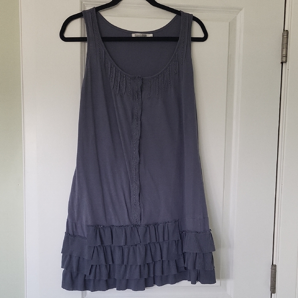 Monoreno Scoop Neck Tank Top in Dusty Blue